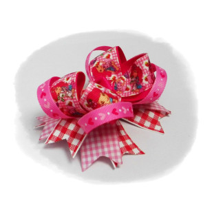 Strawberry Shortcake Grosgrain Ribbon Girls 4" Boutique Bow Hair Bows Style A or B( Hair Clip or Hair Band) 